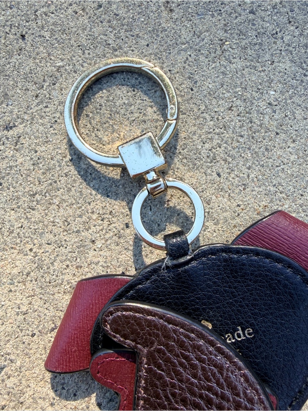 kate spade Floral Puppy Keychain Charm in Pink & Burgundy - Picture 6 of 9